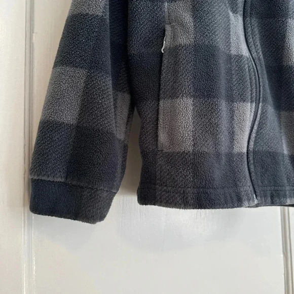 Kids Columbia black and gray check fleece size M - Picture 3 of 7